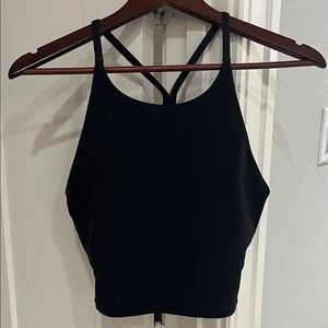 🩷 Old Navy Longline Sports Bra Black Women's Strappy Crop Tank Top